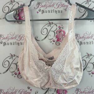 Playtex bra flowers floral shiny pink Elegant Lace Women's Intimate in Cream